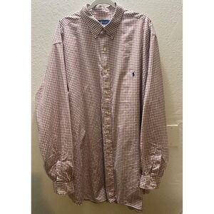 Polo Ralph Lauren Men's 3XLT Big & Tall Plaid Button Down Shirt Long Sleeve